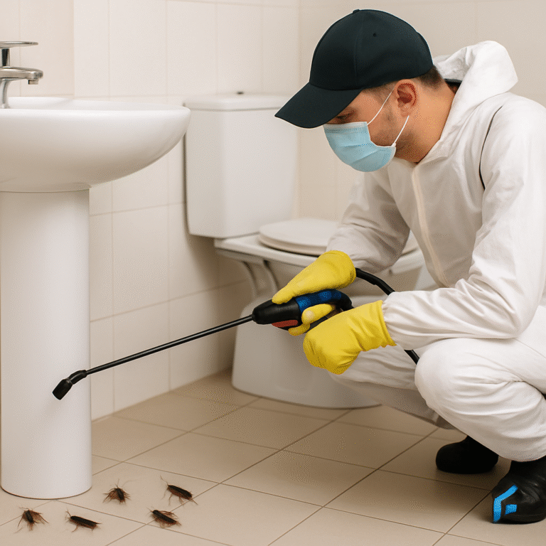 مكافحة الصراصير في الحمامات بالرياض وجدة بواسطة مؤسسة خطوة محترف